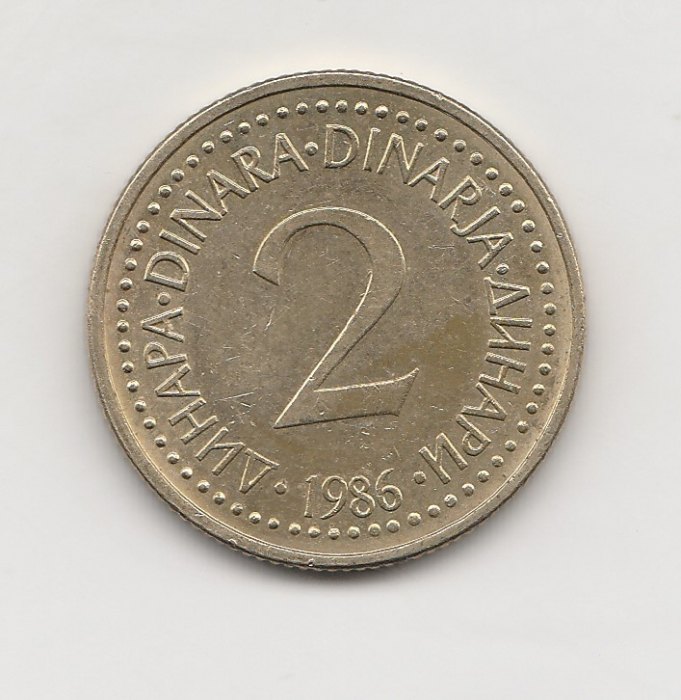  2 Dinara Jugoslavien 1986 (I755)   