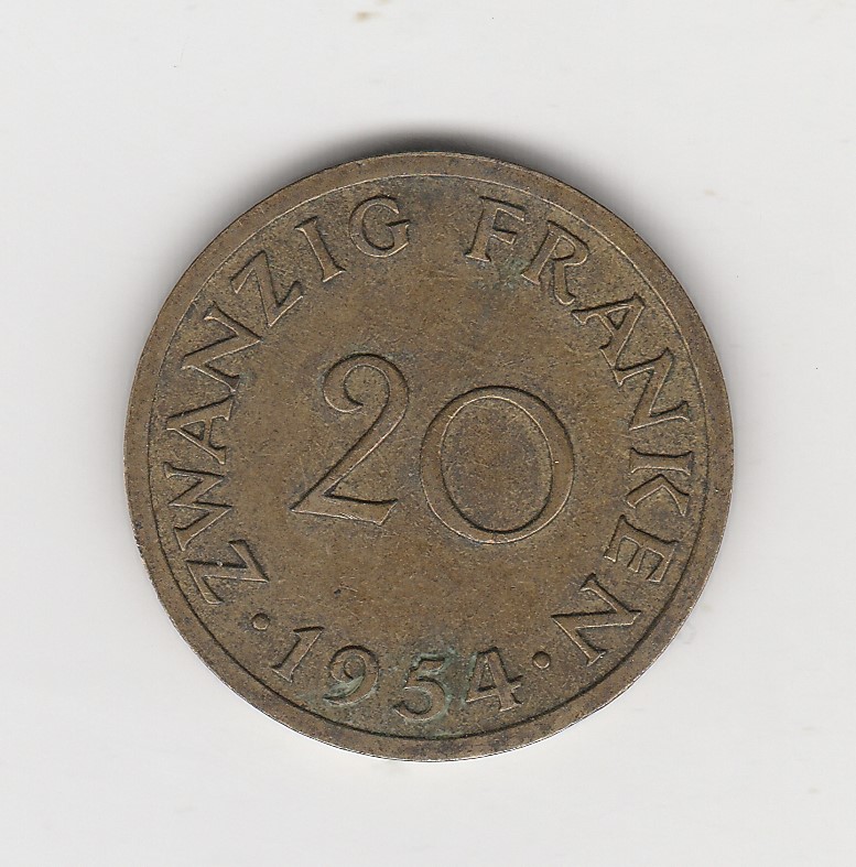  20 Franken Saarland 1954 (I 765)   