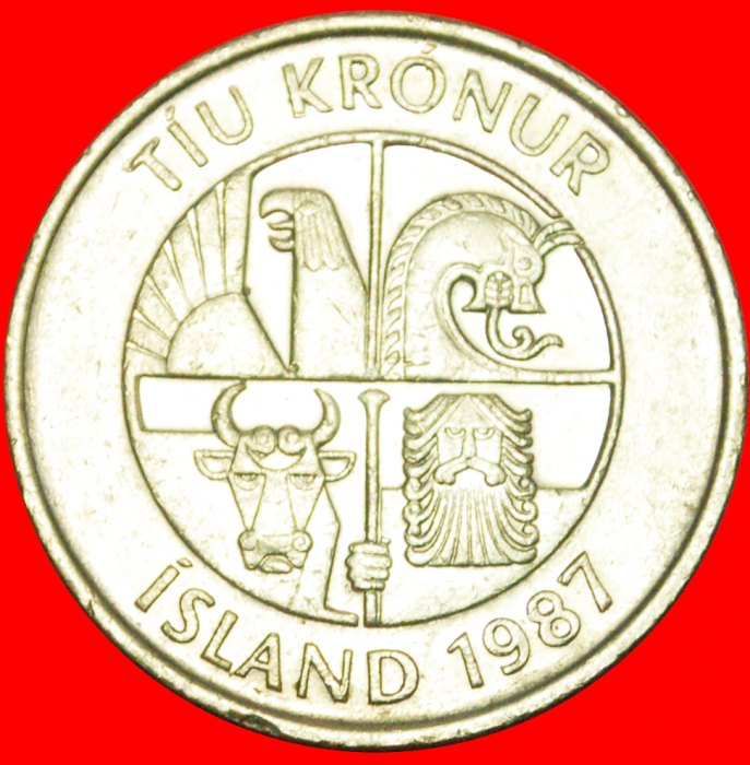  # GROSSBRITANNIEN LODDE FISCHE (1984-1994): ISLAND ★ 10 KRONER 1987! OHNE VORBEHALT!   
