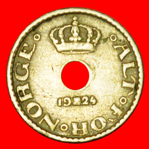  + ROSES (1924-1951): NORWAY ★ 10 ORE 1924 Haakon VII (1905-1957)! LOW START ★ NO RESERVE!   
