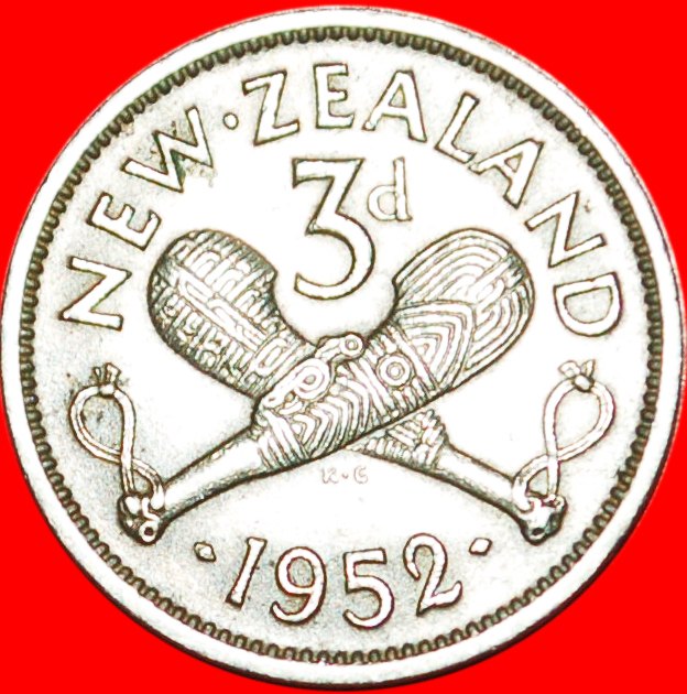  * WEAPON: NEW ZEALAND ★3 PENCE 1952! LOW START ★ NO RESERVE! George VI (1937-1952)   