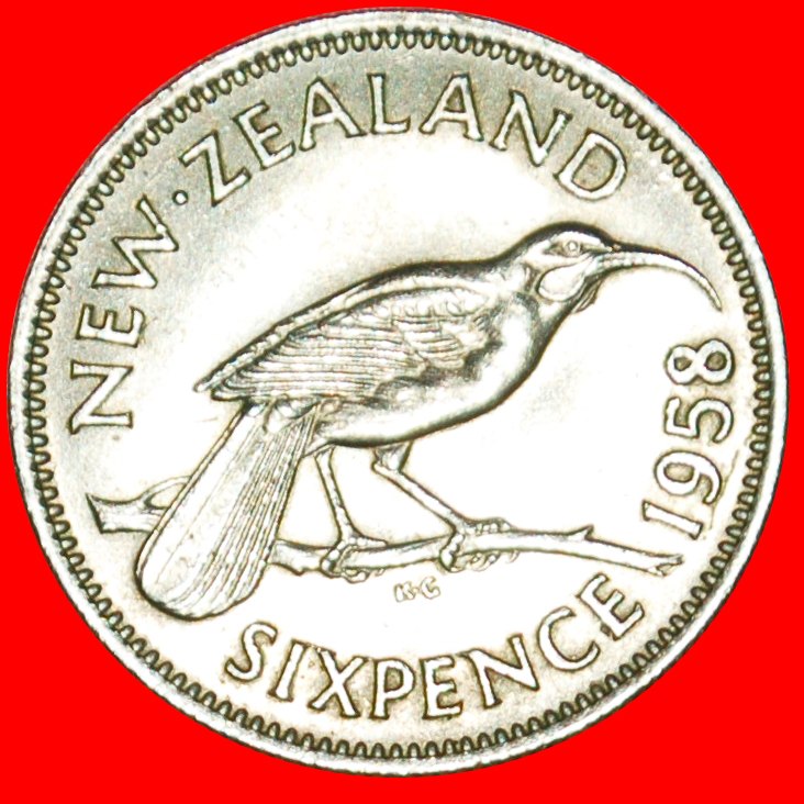  + DRESSED QUEEN: NEW ZEALAND ★ 6 PENCE 1958! NICELY TONED!  LOW START ★ NO RESERVE!   