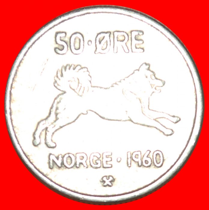  + DOG (1958-1973): NORWAY ★ 50 ORE 1960! Olav V (1957-1991) LOW START ★ NO RESERVE!   