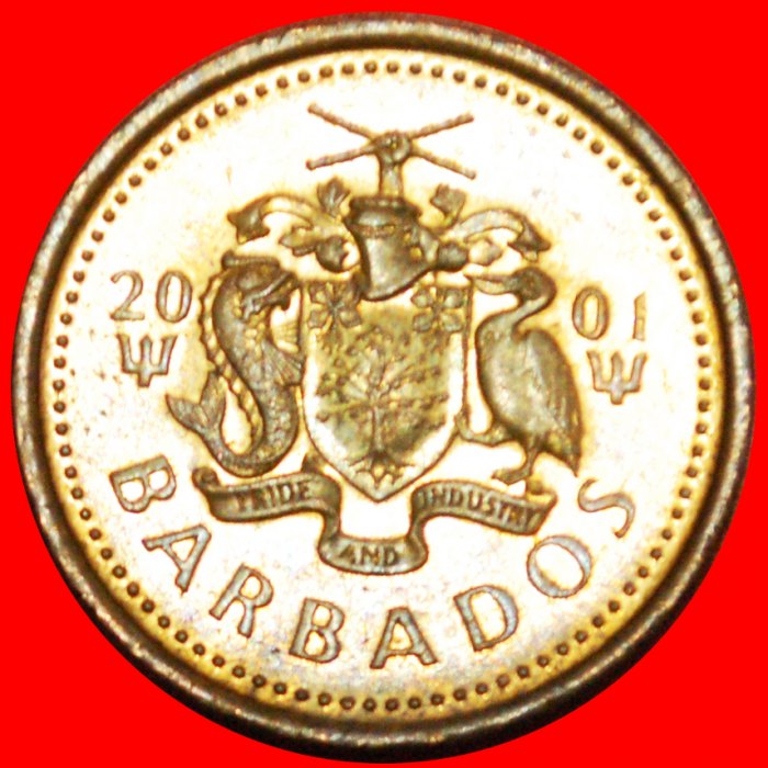  + GREAT BRITAIN (1973-2007): BARBADOS ★ 5 CENTS 2001 MINT LUSTER! LOW START ★ NO RESERVE!   