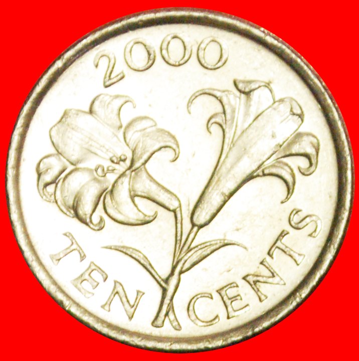  + FLOWER (1999-2009): BERMUDA ★ 10 CENTS 2000 MINT LUSTER! LOW START ★ NO RESERVE!   