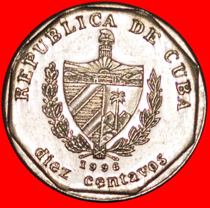  + CASTLE: CUBA ★ 10 CENTAVOS 1996 COIN alignment ↑↓ CONVERTIBLE PESO! LOW START ★ NO RESERVE!   