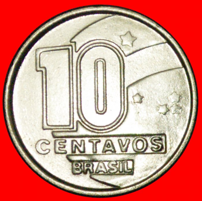  + SOUTHERN CROSS (1989-1990): BRAZIL ★ 10 CENTAVOS 1990 MINT LUSTER! LOW START ★ NO RESERVE!   
