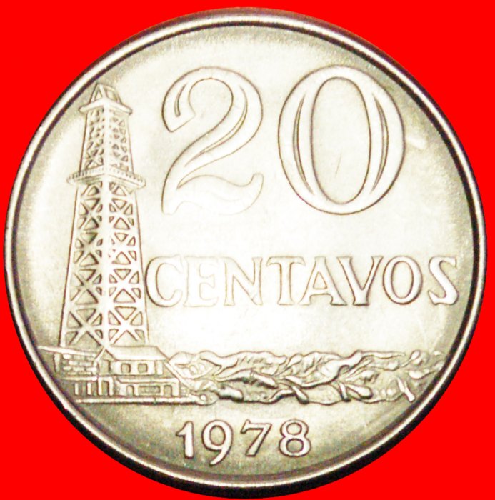  + OIL WELL (1975-1979): BRAZIL ★ 20 CENTAVOS 1978 MINT LUSTER! LOW START ★ NO RESERVE!   
