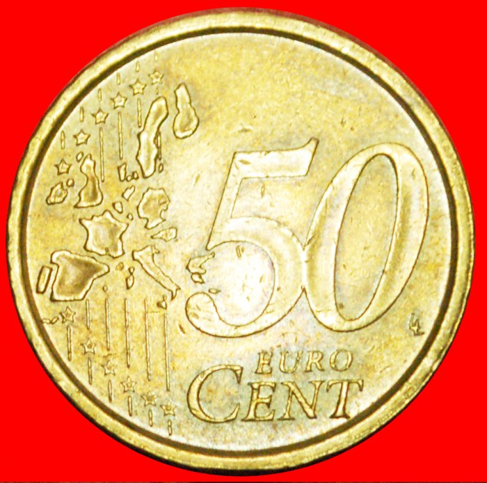  + GOOSE QUILL (1999-2006): SPAIN ★50 EURO CENT 2001 NORDIC GOLD! LOW START ★ NO RESERVE!   