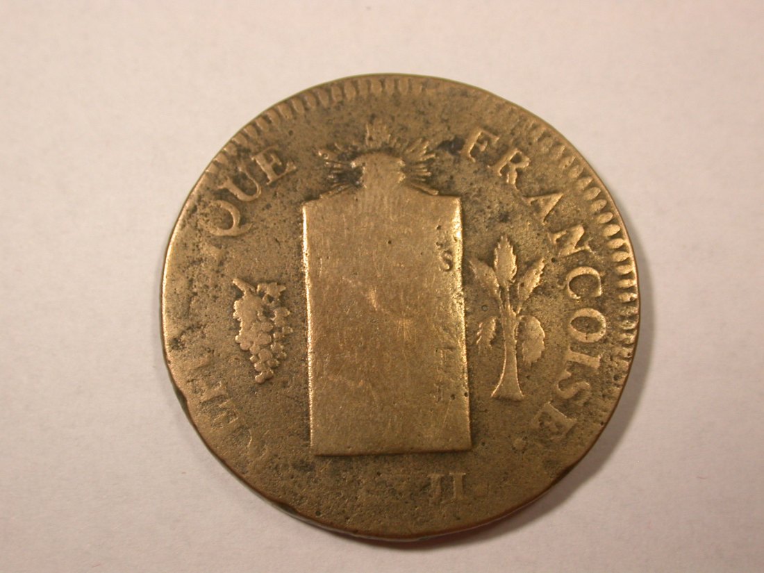  D01 Frankreich 2 Sol ? 1793 BB  18,15 gr. Belegexemplar   Orginalbilder   
