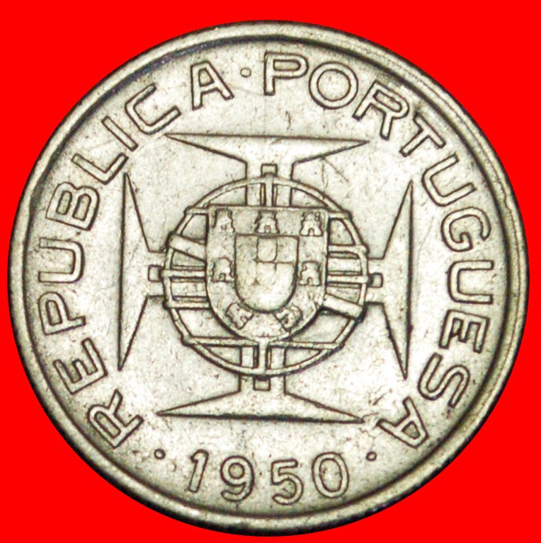  + PORTUGAL (1938-1951): KOLONIE VON MOSAMBIK ★ 2,50 ESCUDOS 1950 SILBER! OHNE VORBEHALT!   