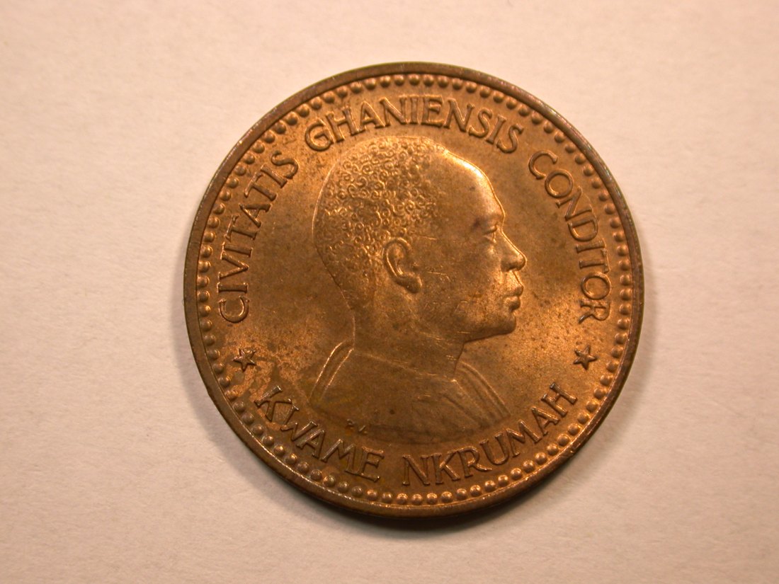  D06  Ghana  1/2 Penny 1958 in f.st  Orginalbilder   