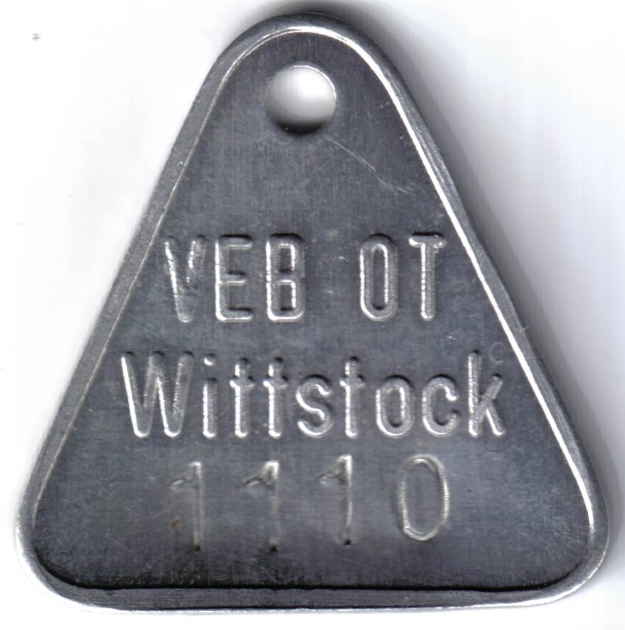  Alte Alu Marke VEB OT Wittstock 1110   