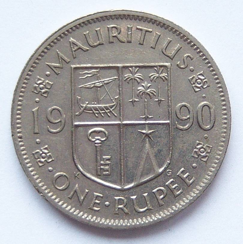  Mauritius 1 Rupie Rupee 1990   