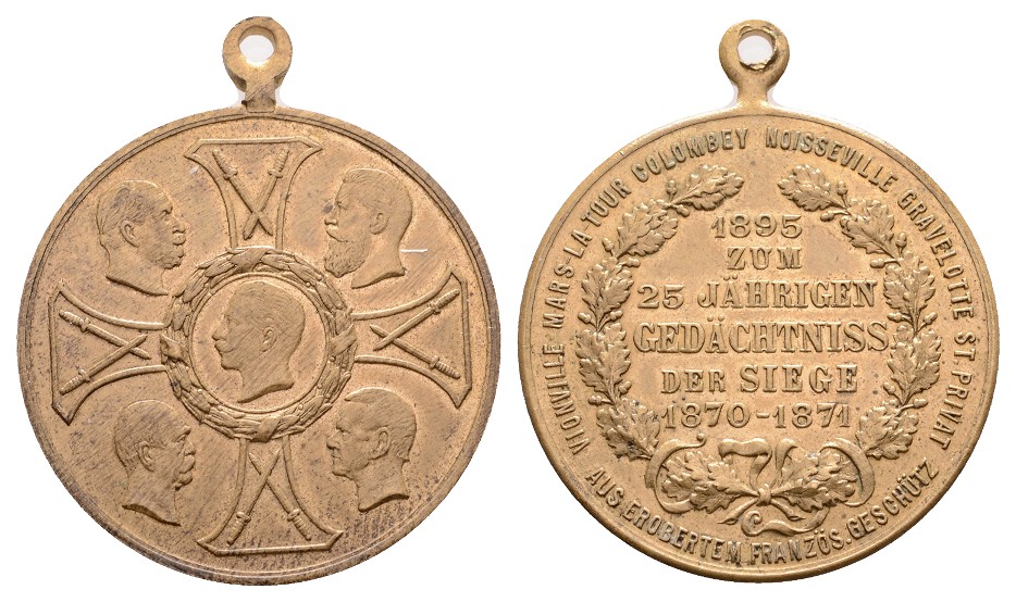  Linnartz Bismarck, Tragbare Bronzemedaille 1895, 25 Jahrfeier der Siege 1870/71, Be. 184, 33 mm, vz   