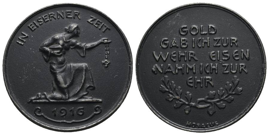  Medaille 1916; Eisen; 15,89 g, Ø 40 mm   