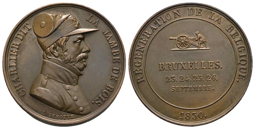  Belgien; Bronzemedaille (1830), Nachprägung; 30,99 g, Ø 38 mm   