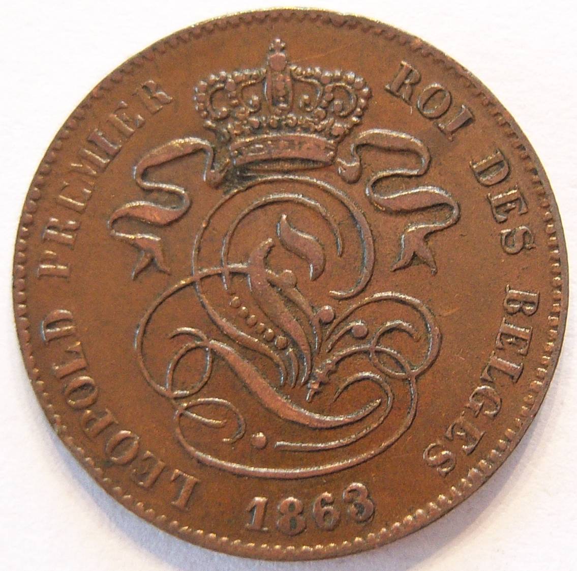  Belgien 2 Centimes 1863   