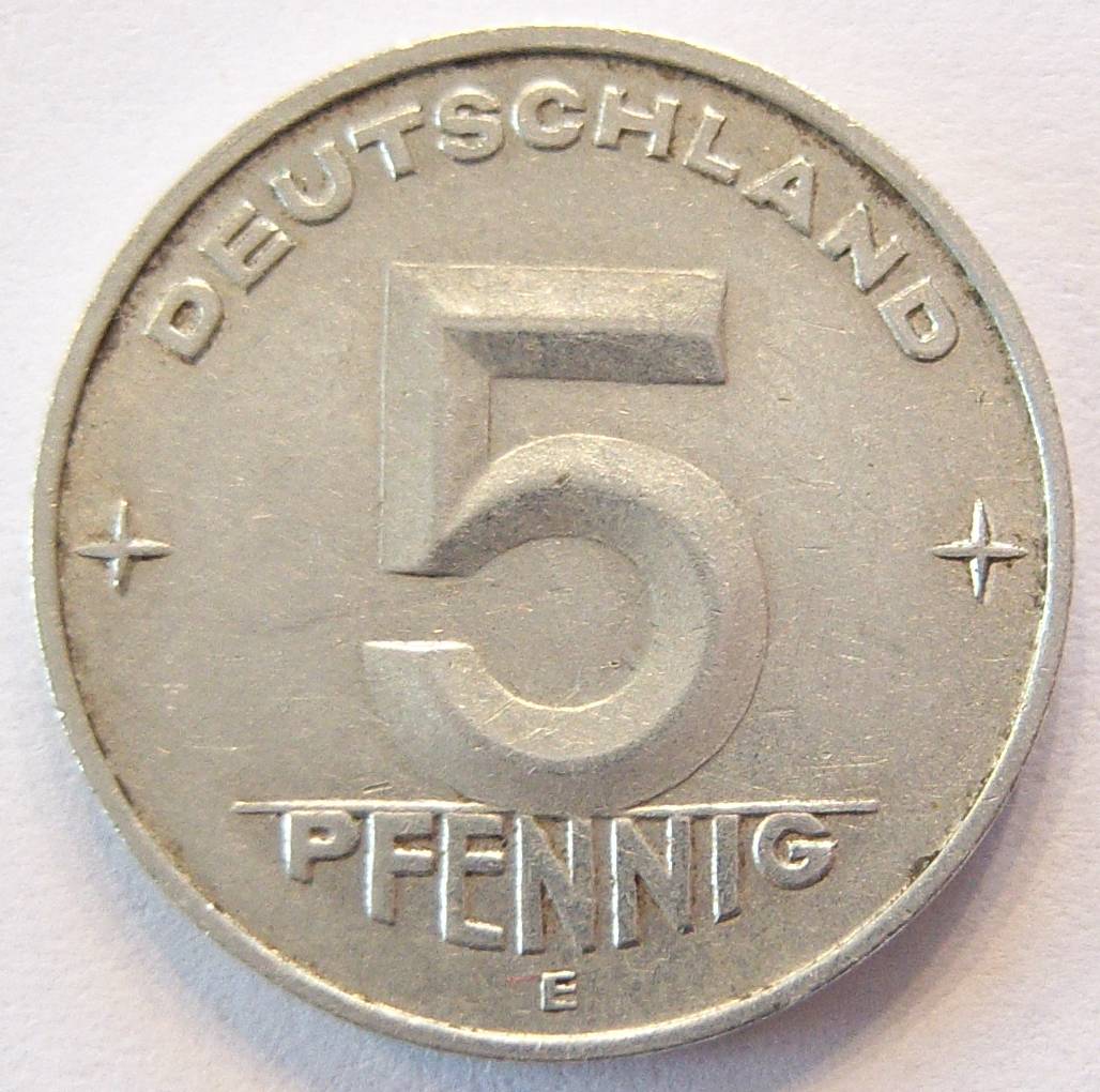  DDR 5 Pfennig 1952 E Alu   