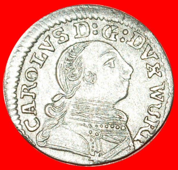 + WÜRTTEMBERG (1758-1792): DEUTSCHLAND ★SILBER KREUZER 1758! KARL EUGENE (1737-1793) OHNE VORBEHALT!