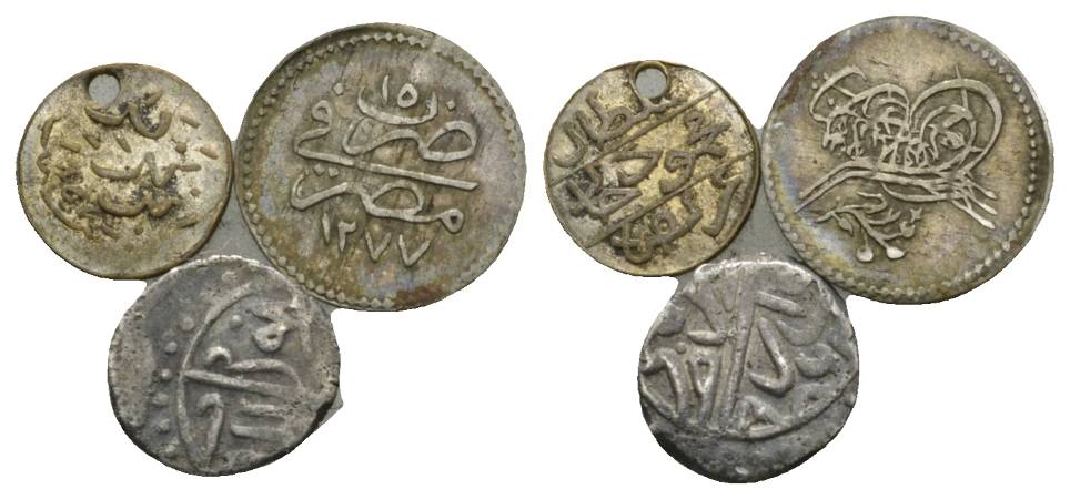  Asien, 3 Kleinmünzen   