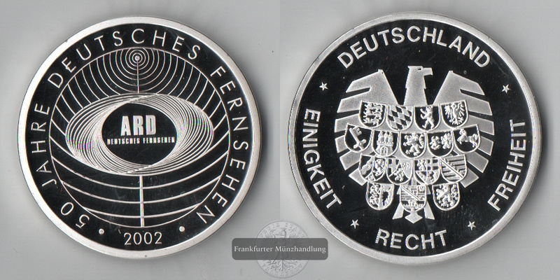  Medaille Deutschland 50 Jahre deutsches Fernsehn 2002 FM-Frankfurt   