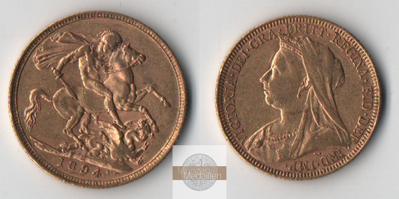Grossbritannien  Sovereign  1894 MM-Frankfurt Feingold: 7,32g Victoria 1837-1901  