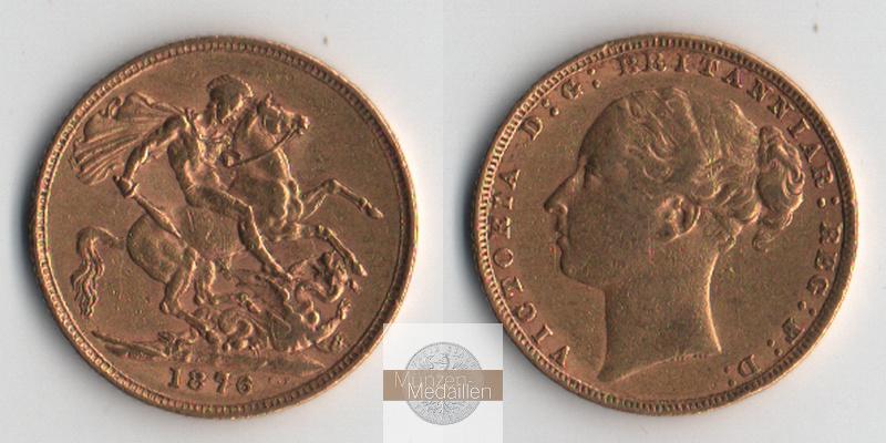 Grossbritannien  Sovereign  1876 MM-Frankfurt Feingold: 7,32g Victoria 1837-1901  