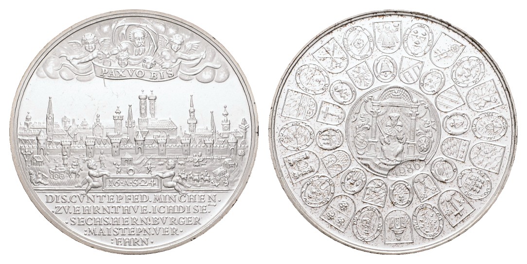  Linnartz München - Stadt, Neuprägung - Medaille 1624, 11,36 Gramm, 30 mm, PP   