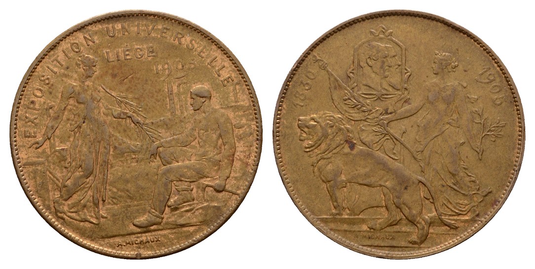  Linnartz Bergbau, Lüttich Bronzemedaille 1905 (Michaux), 30,2 mm, ss-vz   