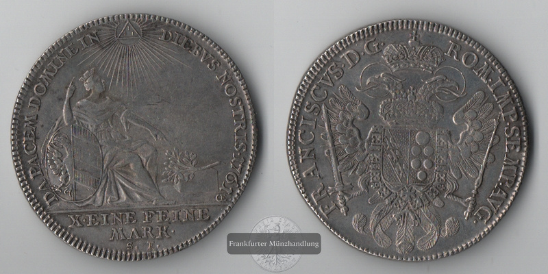  Nürnberg Konventionsthaler (1754-1807) 1761   Franziscus  FM-Frankfurt Feingewicht: 23,32g   