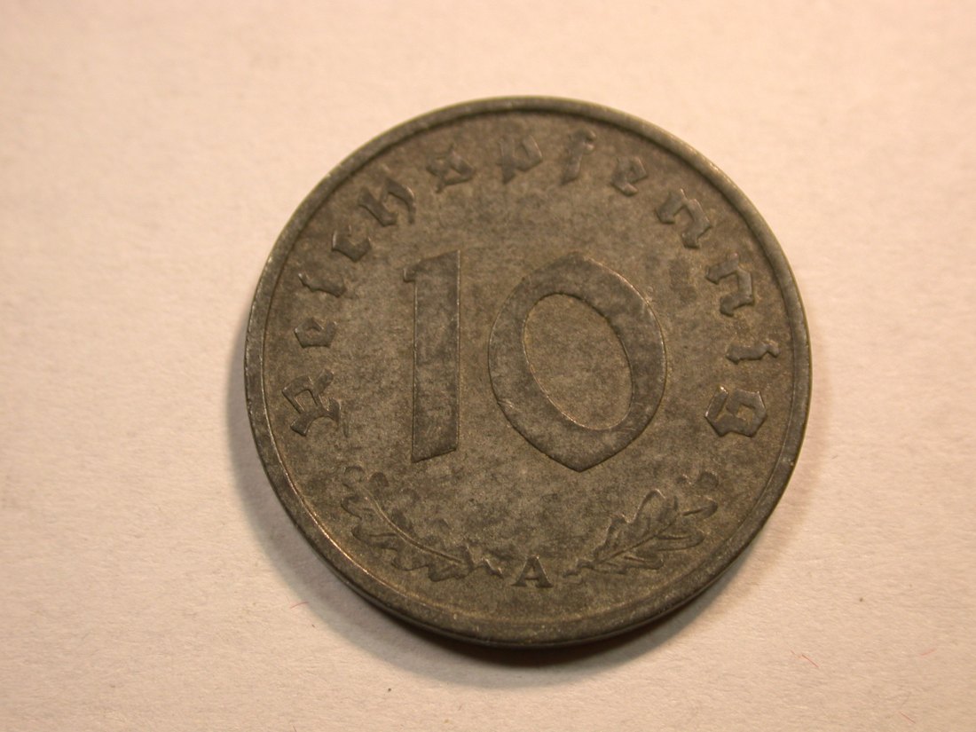  D13  3.Reich  10 Pfennig 1944 A vz, Schrötlingsfehler  Originalbilder   