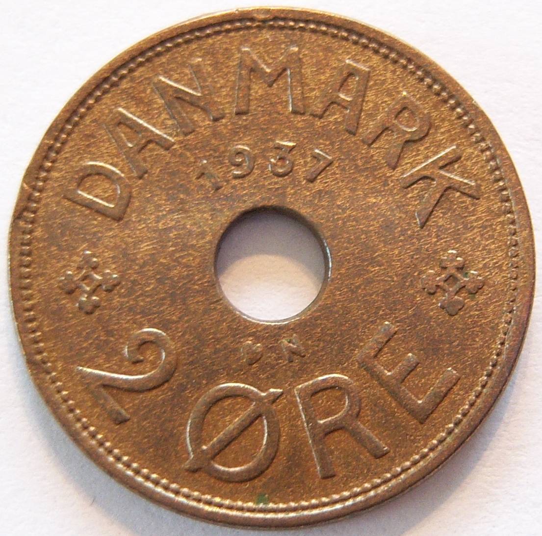  Dänemark 2 Öre 1937   