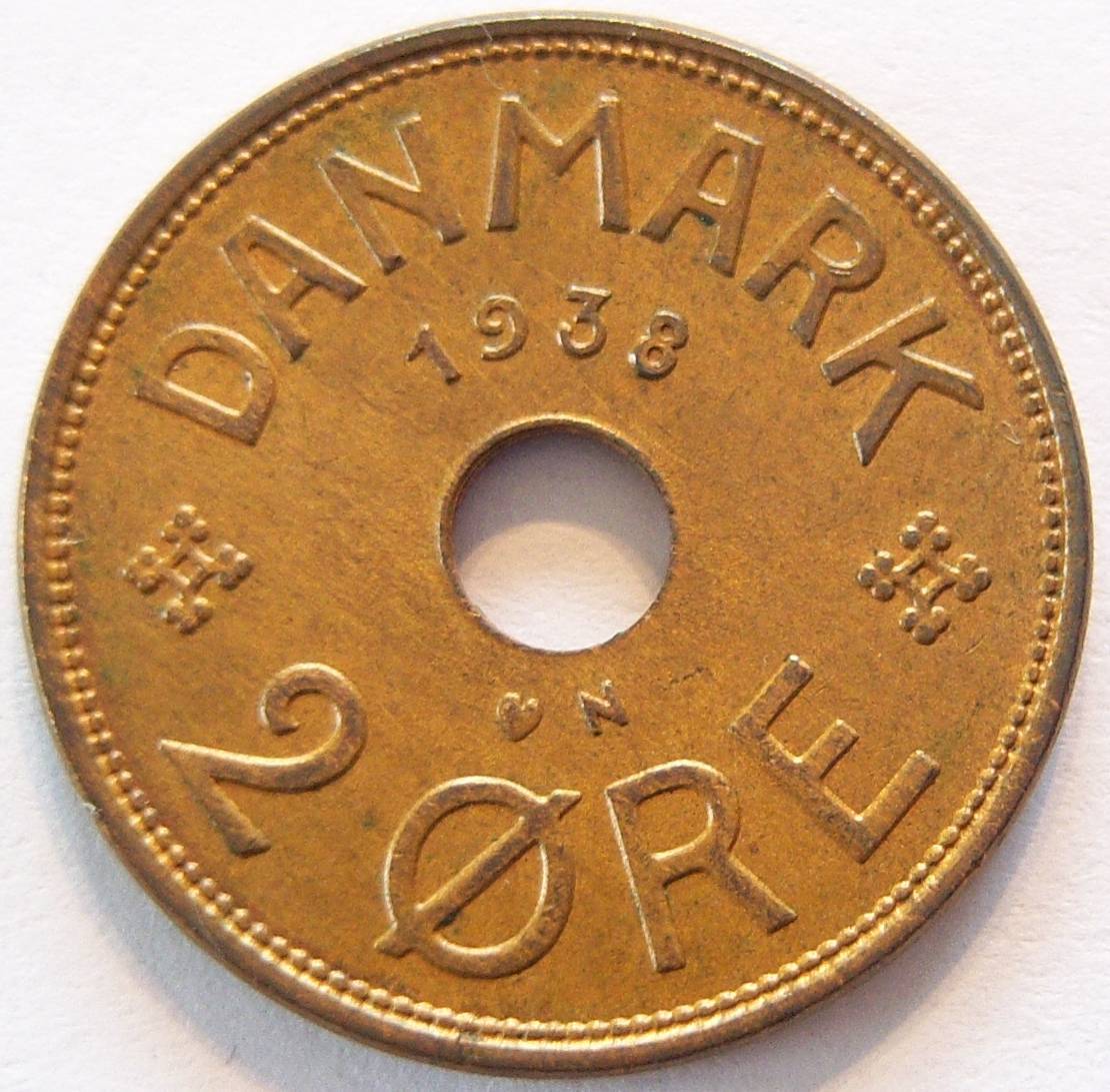  Dänemark 2 Öre 1938   
