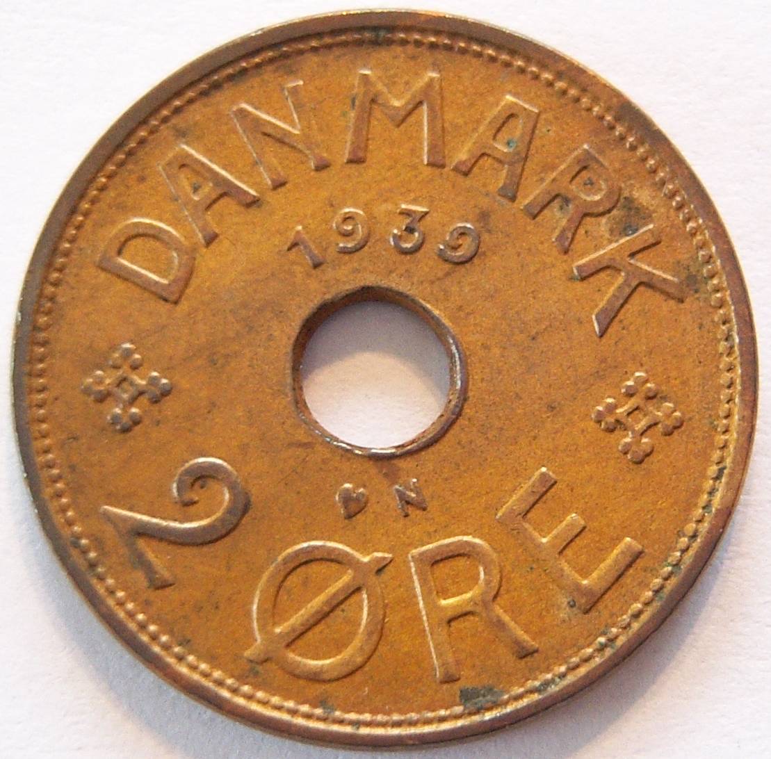  Dänemark 2 Öre 1939   