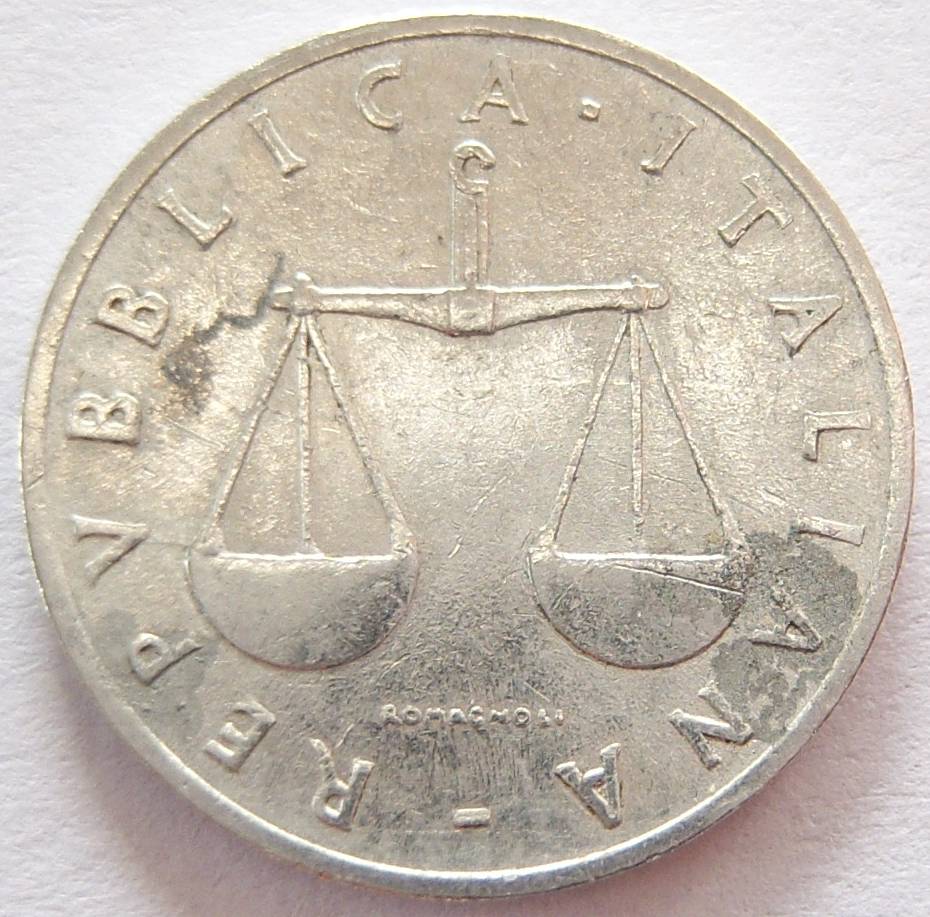  Italien 1 Lira 1953 Alu   