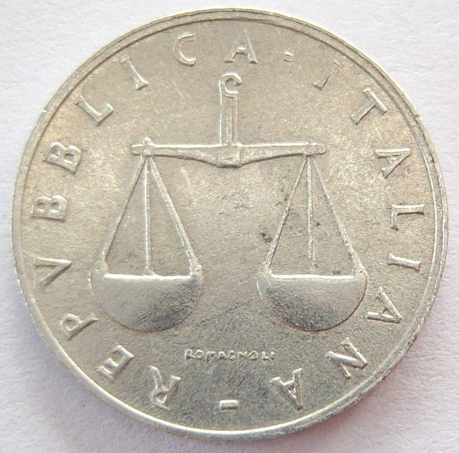 Italien 1 Lira 1956 Alu   