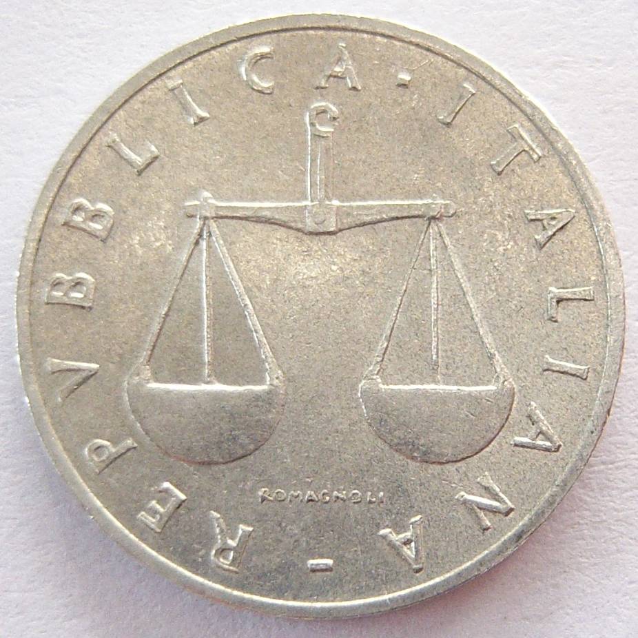  Italien 1 Lira 1957 Alu   