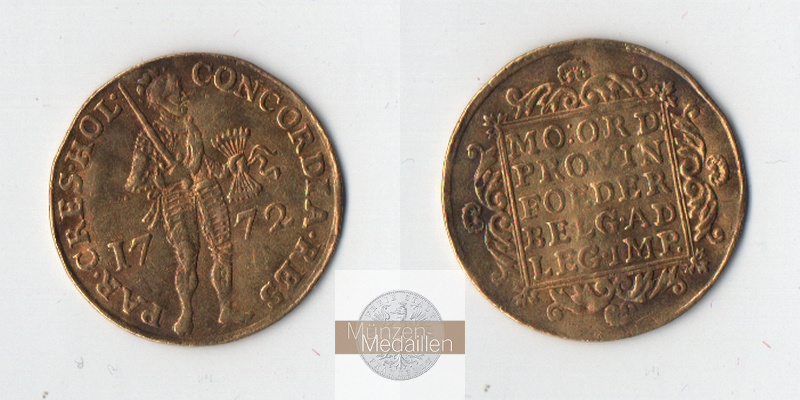 Niederlande (Dutch Republic - Utrecht) MM-Frankfurt  Feingold: 3,46g 1 Dukat 1772 