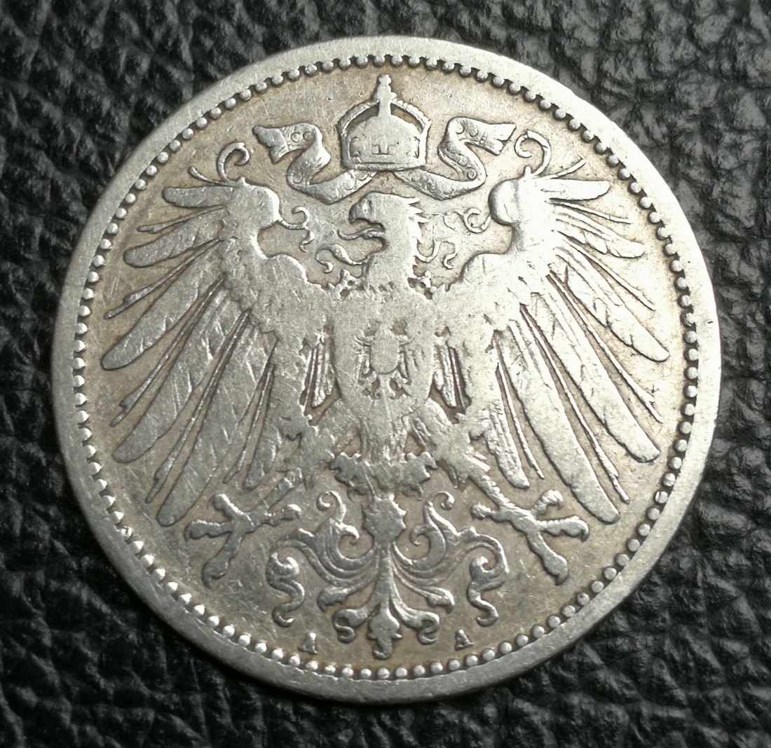  1 Mark 1892 A Silber 0,900 5 Gramm fein Jaeger 17 überdurchschnittlich   