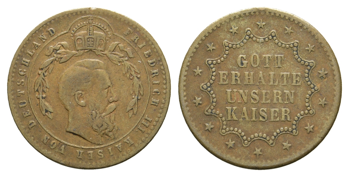  Preußen, Medaille o.J.; Bronze; 6,38 g; Ø 25,9 mm   