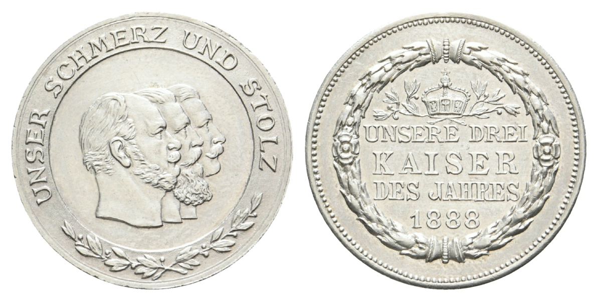  Preußen, Medaille 1888; Nickel, Henkelspur; 10,17 g; Ø 27,4 mm   