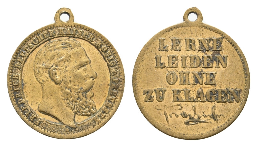  Preussen, Medaille o.J:; Bronze, tragbar; 2,10 g, Ø 19,1 mm   