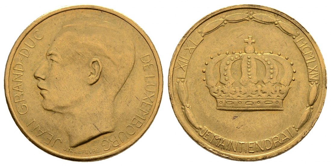 PEUS 3462 Luxemburg 5,81 g Feingold. Zur Krönung Jean (12.11.1964 - 2000) 20 Francs GOLD 1964 Vorzüglich