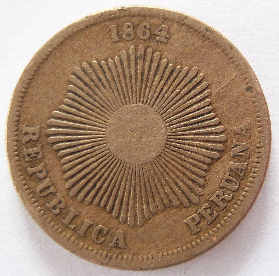  Peru Dos 2 Centavos 1864   