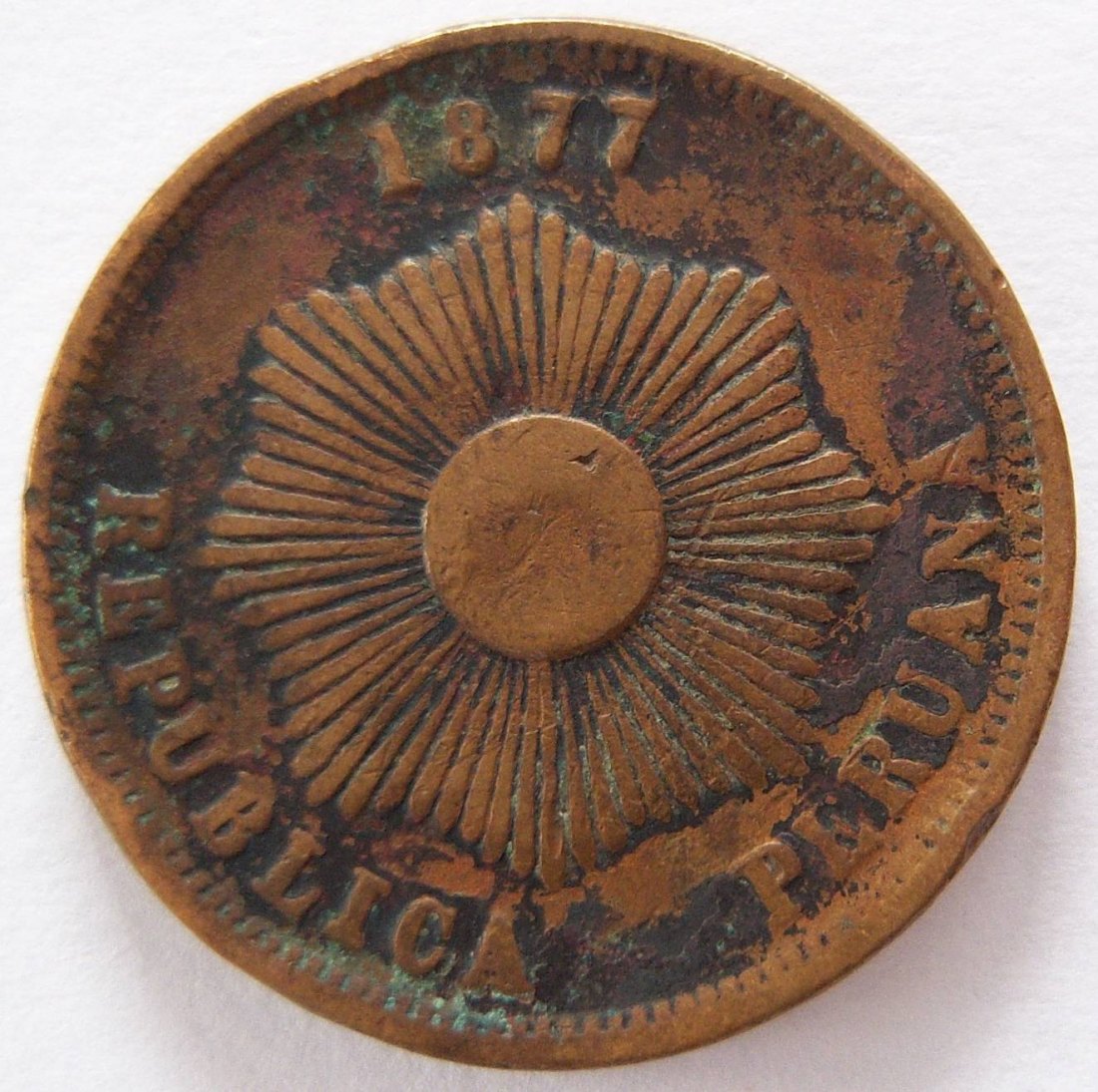  Peru Dos 2 Centavos 1877   