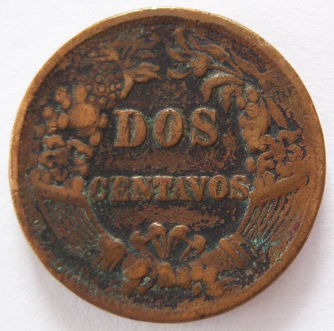  Peru Dos 2 Centavos 1877   