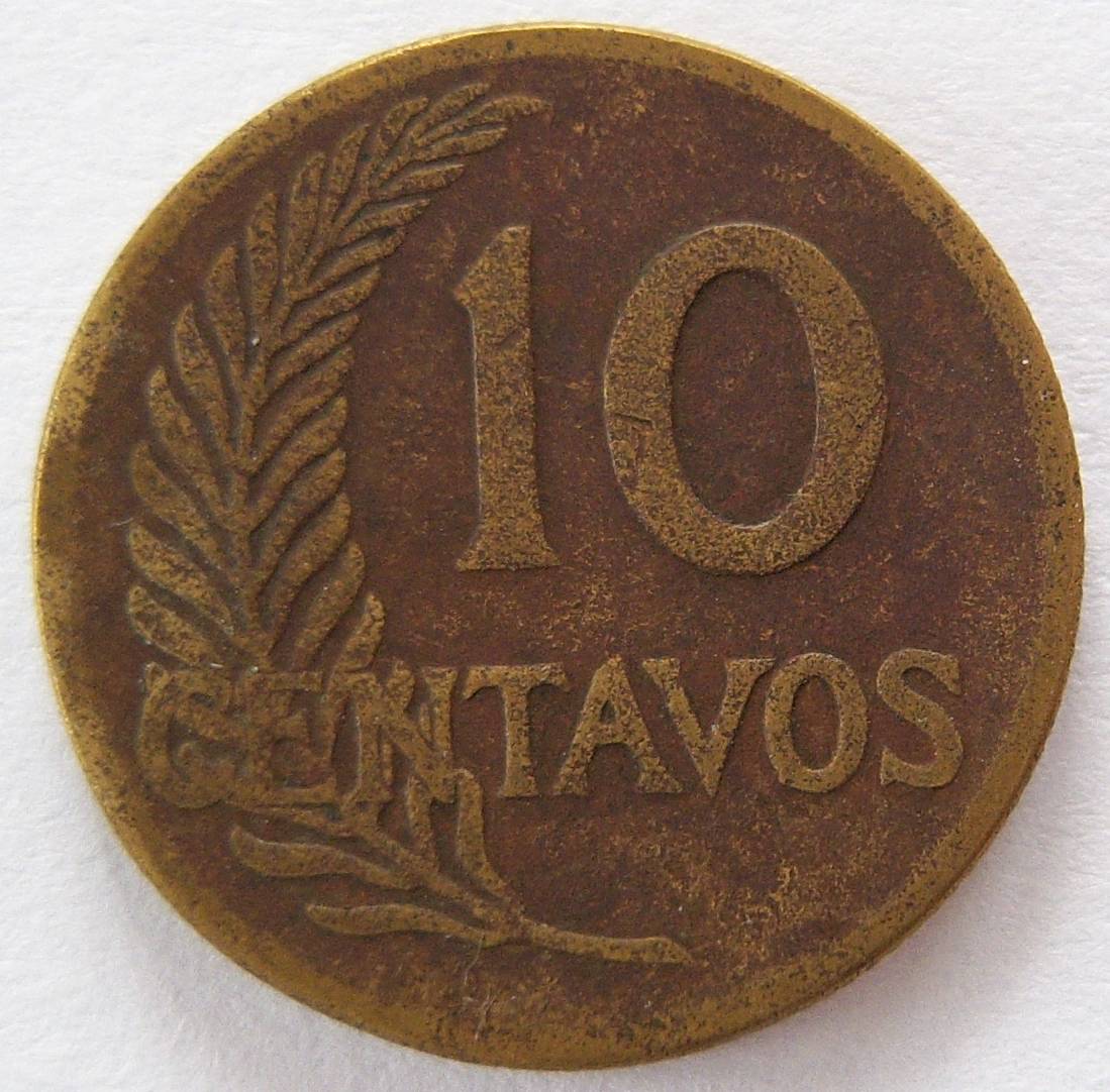  Peru 10 Centavos 1944   