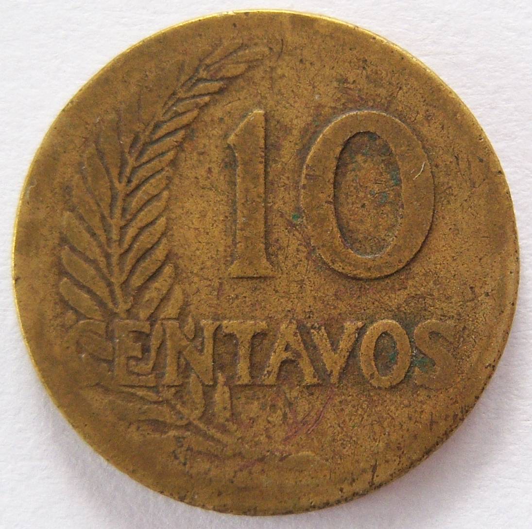  Peru 10 Centavos 1949   