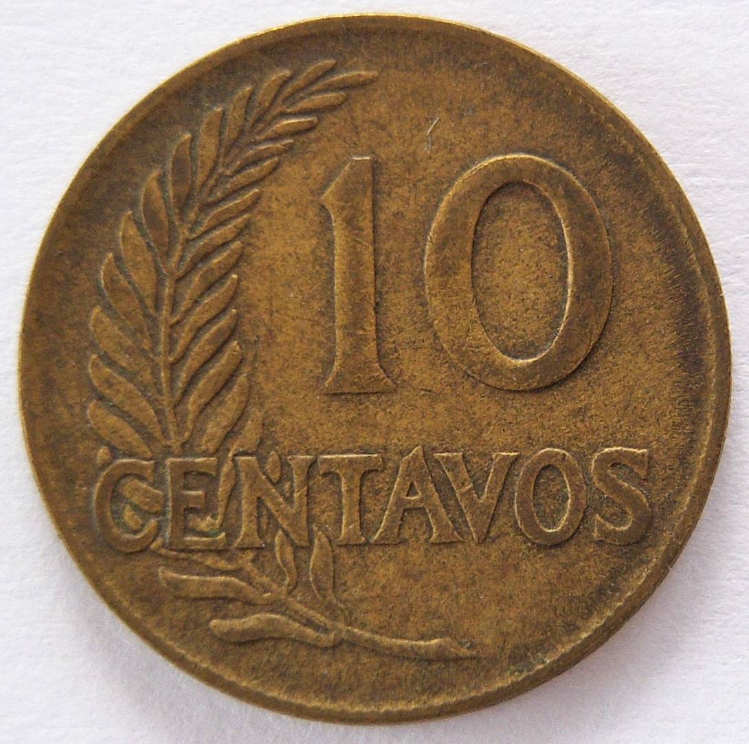  Peru 10 Centavos 1957   